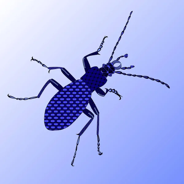 zemin böceği üzerinde mavi bir adam zenart stil, mavi Beetle