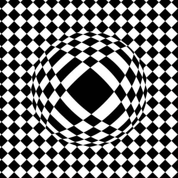 Fond à carreaux, illusion d'optique, goutte sur la tuile, balloo — Image vectorielle