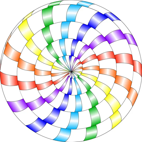 迷幻图案, 蜗牛, 多色螺旋, 光学 illusi — 图库矢量图片