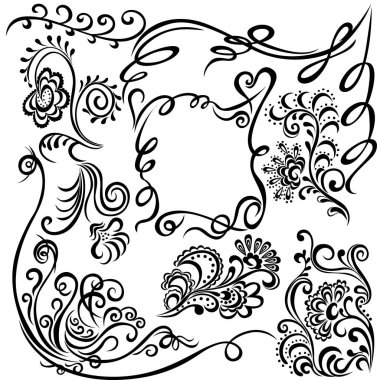 siluet tasarım dekoratif elemanlar çiçek ayarla