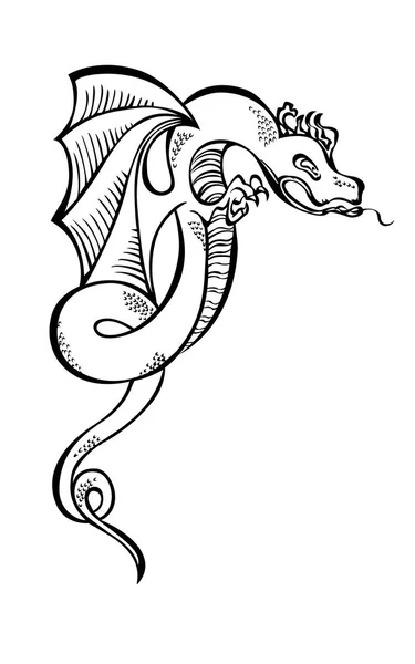 Fancy fabelachtige vliegen dierlijke dragon — Stockvector