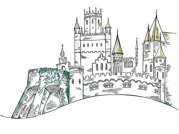 Ortaçağ Kalesi tarihi binada. Fairytale kale