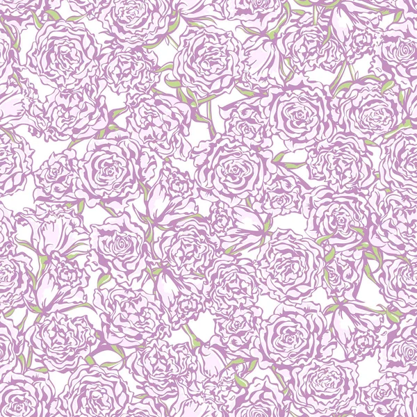 Nahtlose Musterblumen, blühende Rosen blühen — Stockvektor
