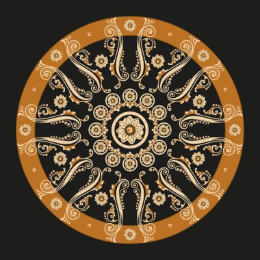 Çemberin içinde eski bir süs deseni var. Dekoratif girdap 