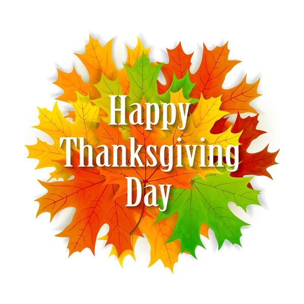 Feliz Día de Acción de Gracias fondo con hojas — Archivo Imágenes Vectoriales