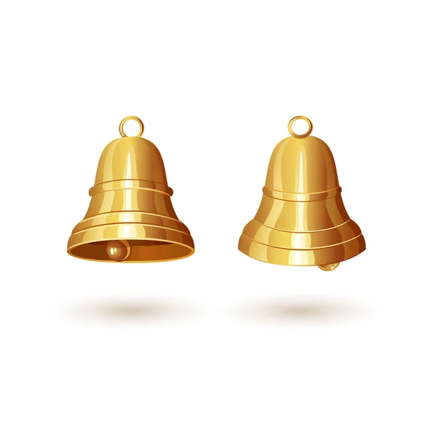 Twee gouden bellen — Stockvector