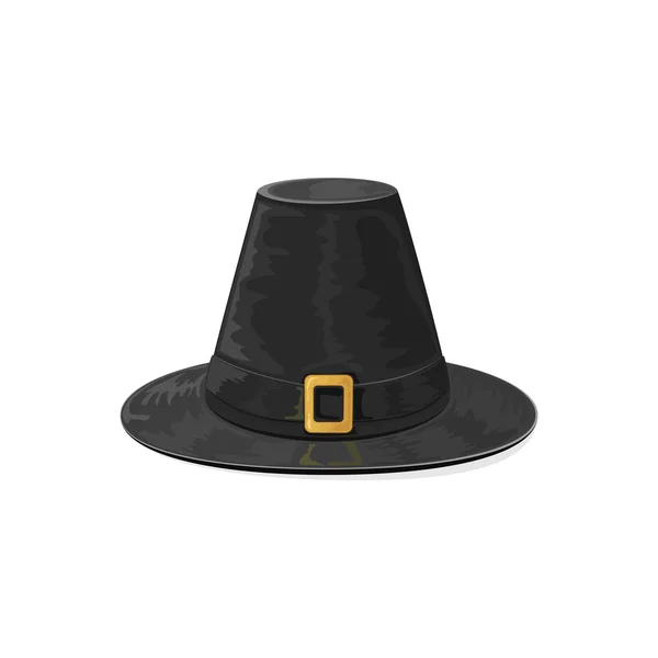 Black pilgrim hat — Stock Vector