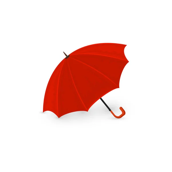 Ombrello rosso su sfondo bianco — Vettoriale Stock