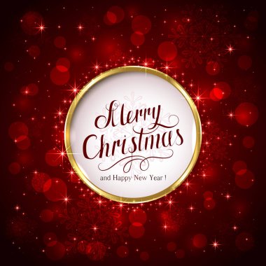 Kırmızı ışıltı arka plan üzerinde mutlu Noeller