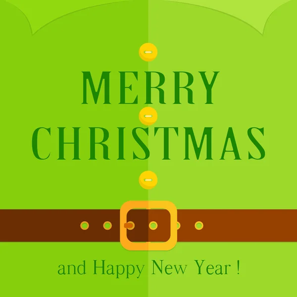 Vánoční pozdrav s zelený skřítek kostým — Stockový vektor