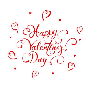 Mutlu Sevgililer günü beyaz zemin üzerine yazı