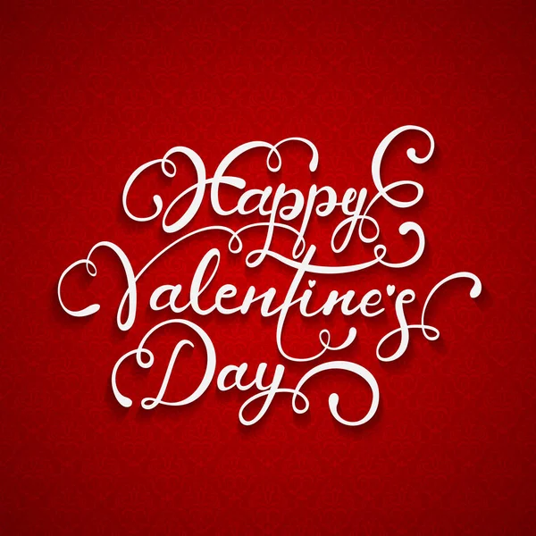 Schriftzug Happy Valentines Day auf rotem Hintergrund — Stockvektor