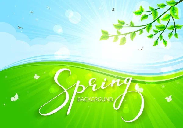 Primavera brillante fondo — Vector de stock