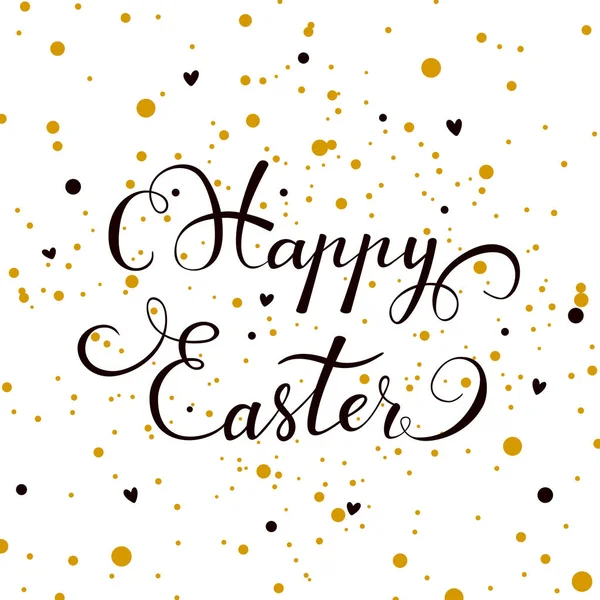 Lettrage Joyeuses Pâques avec des taches — Image vectorielle