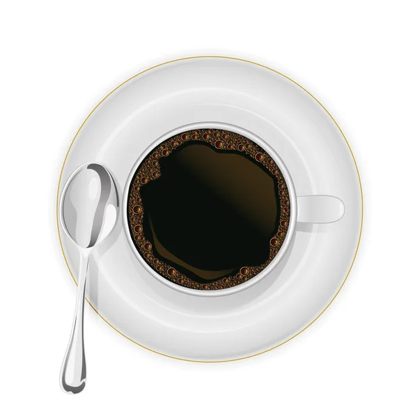 Tasse de café sur une soucoupe — Image vectorielle