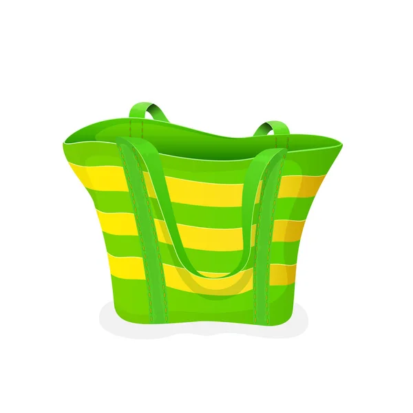 Bolso de playa verde y amarillo — Vector de stock