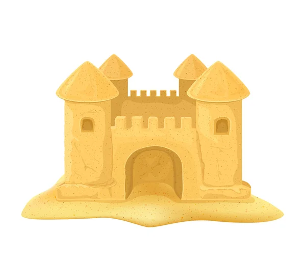 Castillo de arena sobre fondo blanco — Vector de stock