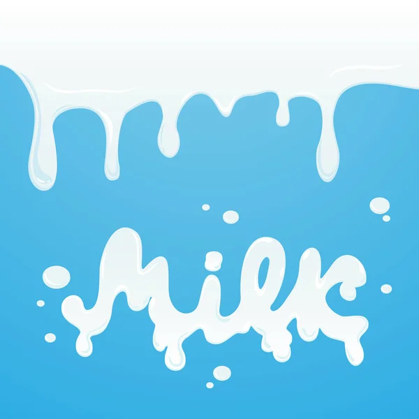 Γάλα σταγονίδια σε μπλε φόντο — Διανυσματικό Αρχείο