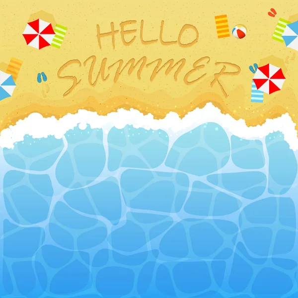 Verano en Sandy Beach — Vector de stock