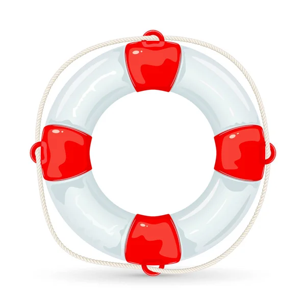 白の背景に救命浮輪 — ストックベクタ