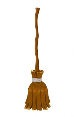 Broom on white background clipart