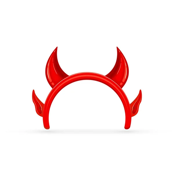 Cornes d'Halloween et oreilles du démon sur fond blanc — Image vectorielle