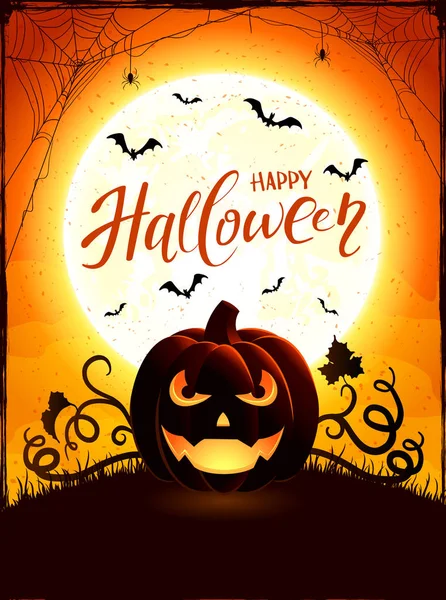 Aya adam Jack O Lantern ile turuncu Halloween Tema