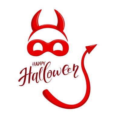 Halloween Tema şeytan kostümü unsurları ile