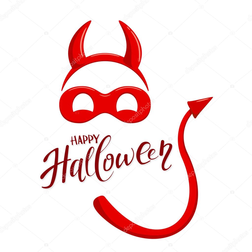 Halloween theme with elements of devil costume