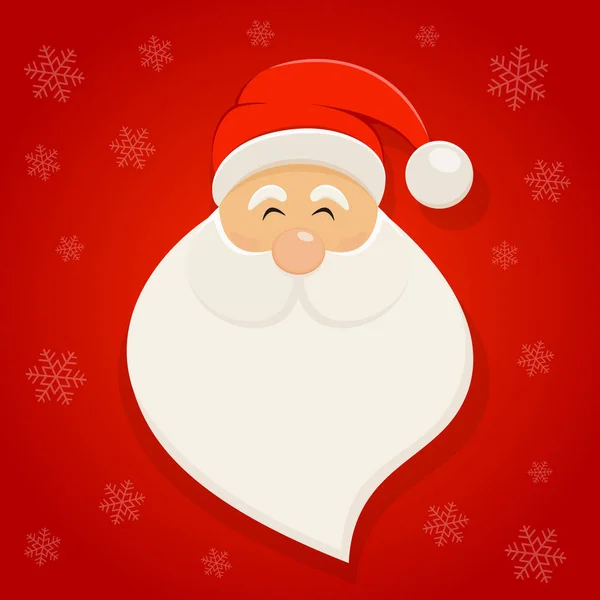 Fondo rojo de Navidad con feliz Santa — Vector de stock