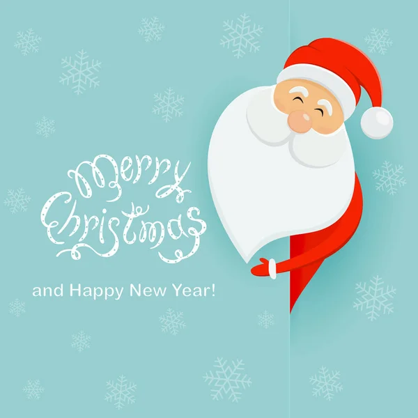 Banner de Navidad con Papá Noel feliz — Vector de stock