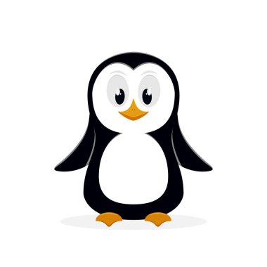 beyaz zemin üzerine penguen