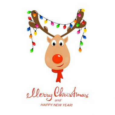 Ren geyiği Noel ışıkları ile başkanı