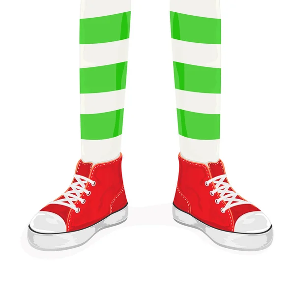Gambe d'elfo in stivali rossi — Vettoriale Stock