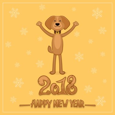 Köpek ve metin mutlu yeni yıl tatil arka plan