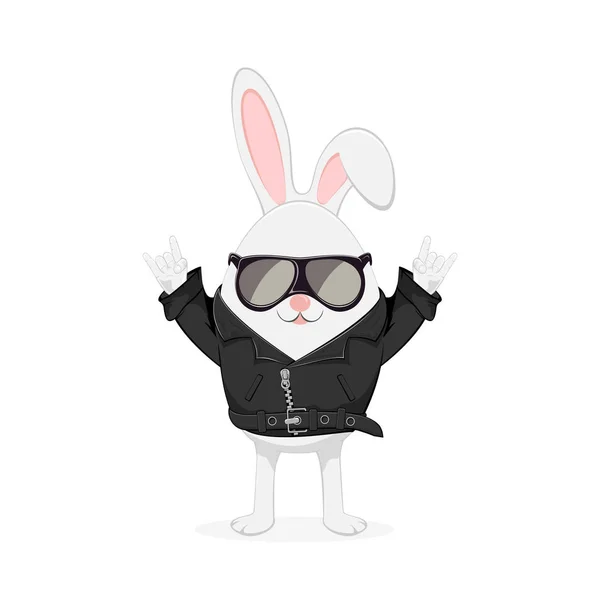 复活节兔子在黑夹克 — 图库矢量图片