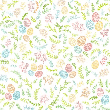 Renkli yumurta ve çiçek elemen ile sorunsuz Paskalya süsleri