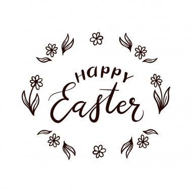 Çiçekli metin mutlu Paskalya