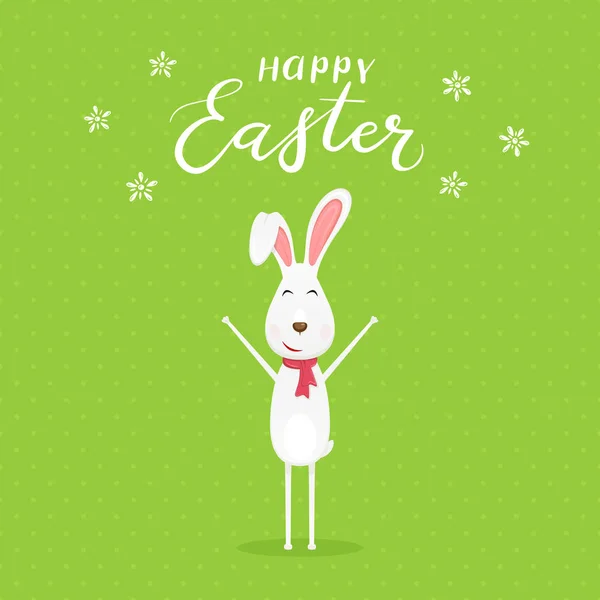 Mutlu Paskalya tavşan ile yeşil arka plan — Stok Vektör