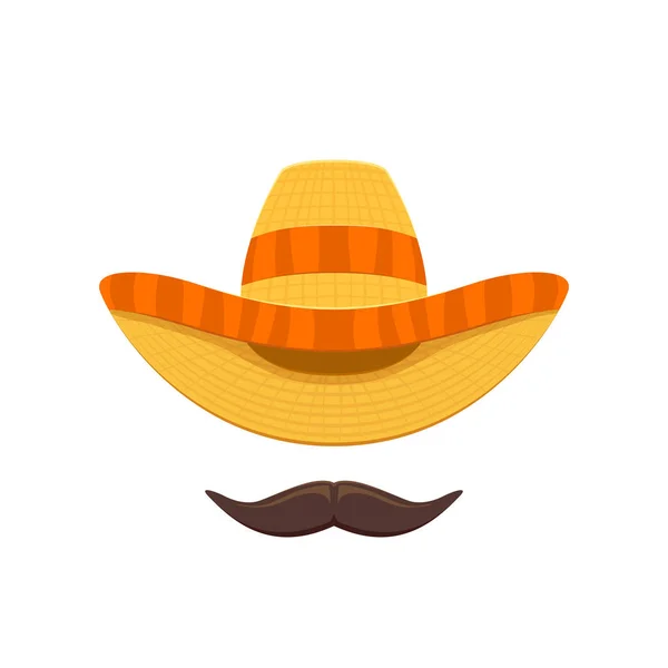 Sombrero i wąsy — Wektor stockowy