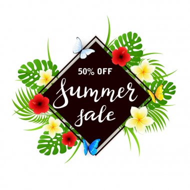 Metin Merhaba yaz çiçek siyah kartı