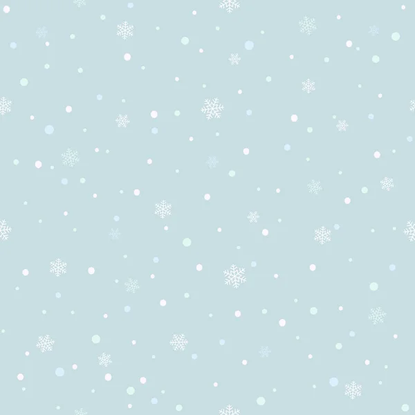Blauer nahtloser Hintergrund mit weihnachtlichen Schneeflocken — Stockvektor