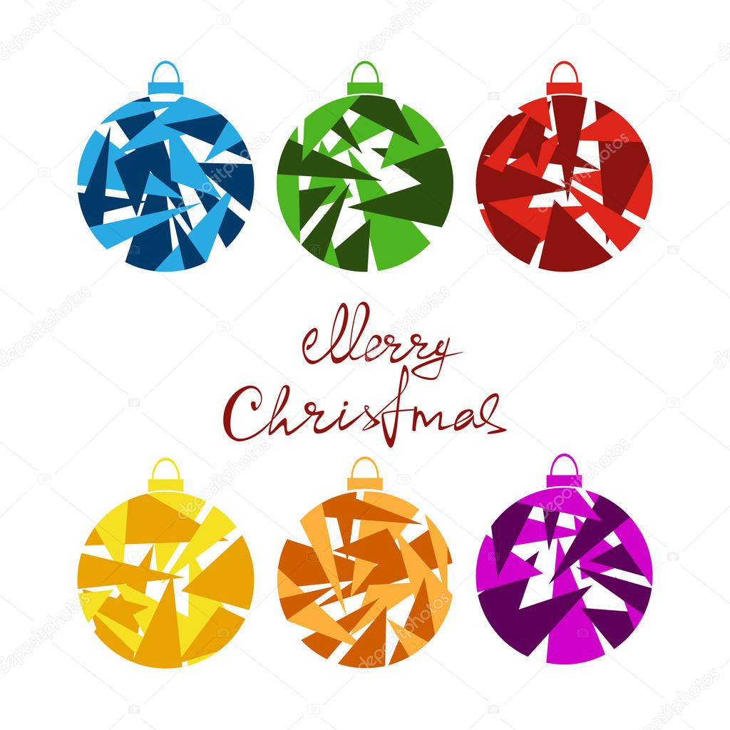 Set of Polygonal Christmas Balls