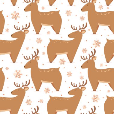 Sevimli Geyikle Kusursuz Noel Arkaplanı