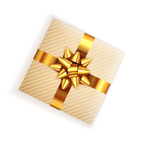 Geschenkdoos met Golden Holiday Bow — Stockvector