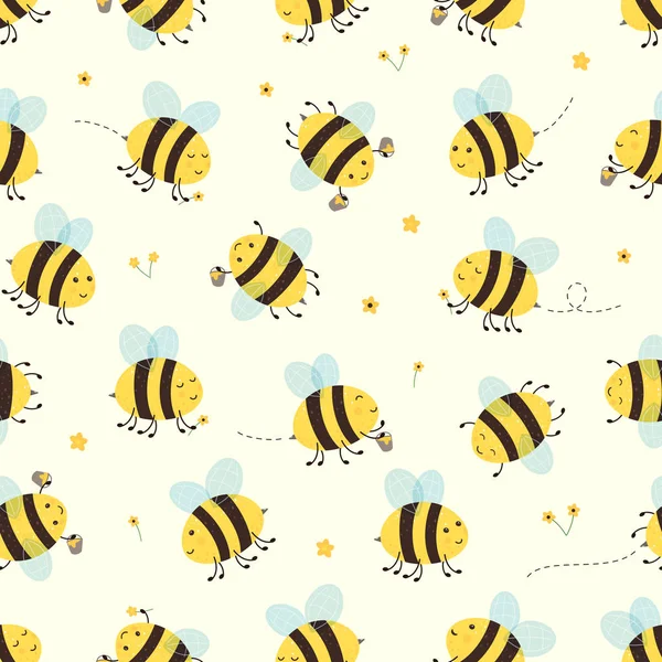 Płynne tło z Happy Bees — Wektor stockowy