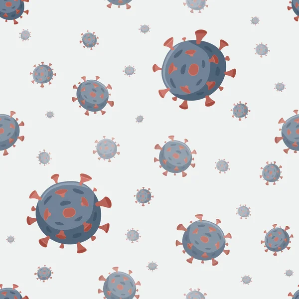 Covid Sobre Fundo Branco Fundo Sem Emenda Com Coronavírus Desenhos —  Vetores de Stock