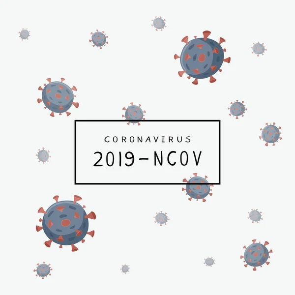Black Lettering 2019 Ncov Illustration Wuhan Corona Virus White Background — Stock Vector