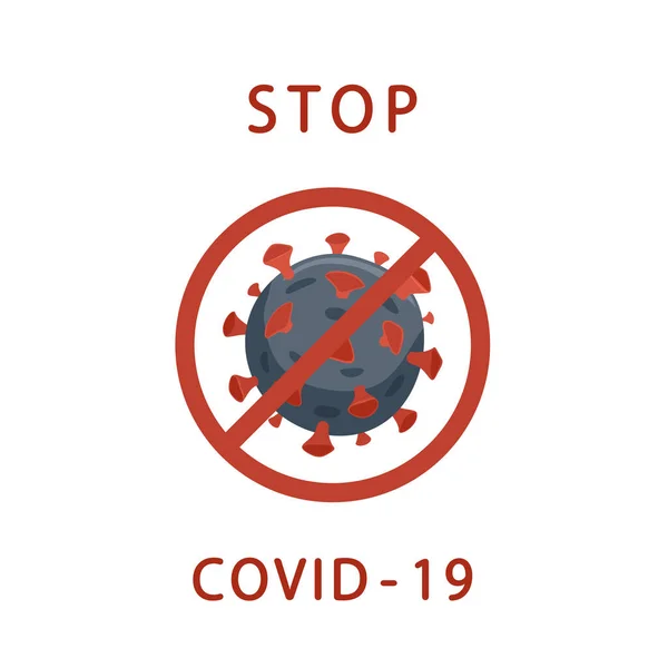 Rotes Schild Stop Corona Virus Viruserkrankungen Infektionen Wuhan Coronavirus 2019 — Stockvektor