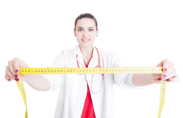 Weight lose concept with female dietitian — Stock Photo, Image